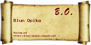 Blun Opika névjegykártya
